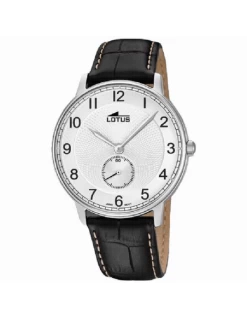 10134/A * Reloj Hombre Acero Lotus Correa Piel Esfera Plateada