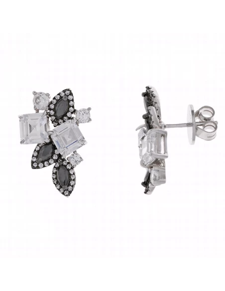 112A0269 * Pendientas Plata Rodio.Circonitas Oval Negras Talla Princesa 3 112A0269 * Pendientas Plata Rodio.Circonitas Oval Negras Talla Princesa