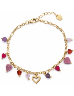 13246P100-47 Pulsera Plata Baño Oro Viceroy Jewels Corazones Plata Y Piedra Natural
