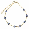 136P0235 Pulsera Plata Chapada Dorada Salvatore Circonitas Lenticulares Azul Zafiro. -Tienda De Joyería De Moda 136p0235 pulsera plata chapada dorada salvatore circonitas lenticulares azul zafiro