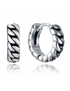 14143E01000 Pendientes Acero Con IP Negro Viceroy Fashion. Criolla De Cadena.