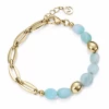 14163P01016 Pulsera Acero Ip Dorado Viceroy Fashion Cadena Y Piedras Naturales Azules