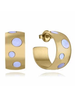 14272E01012 Pendientes Acero Ip Dorado Viceroy Fashion Aro Con Nacar