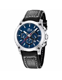 15433/I * Reloj Caballero Acero. Lotus Cronógrafo. Correa. Esfera Azul/Negro