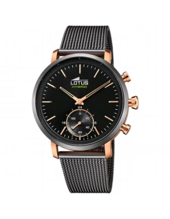 18805/3 * Reloj Hombre Acero Bicolor Lotus Hibrido Esfera Negra