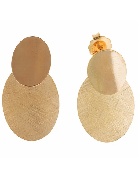 203A0328 Pendientes Plata Bañada Oro Salvatore. Dos Óvalos. Uno Brillo. Otro Satinado. 3 203A0328 Pendientes Plata Bañada Oro Salvatore. Dos Óvalos. Uno Brillo. Otro Satinado.