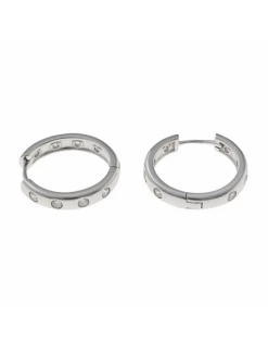 211A0152 Pendientes Plata Rodiada Salvatore Criolla De Bisagra Con Crconitas.