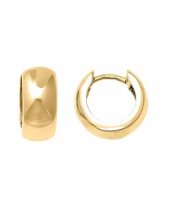 232A0025 Pendientes Plata Chapada Oro Salvatore Aro Liso Con Bisagra. 6 X14 Mm.