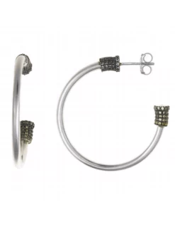 234A0076 * Pendientes Plata Rodio Salvatore Aro Motivos Circonita Color