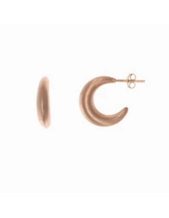 254A0012 * Pendiente Aro Plata Salvatore Baño Oro Rosa Aro Satinado