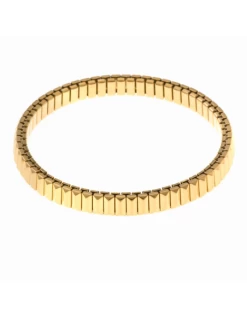 271PA005 Pulsera Acero IP Dorado Salvatore Extensible Lisa Con Prismas Lisos.