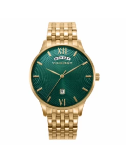 42455-63 Reloj Hombre Acero Ip Dorado Viceroy Esfera Verde