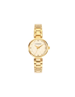 471064-23 * Reloj Viceroy. Señora. Acero IP Oro. Esfera Crema.