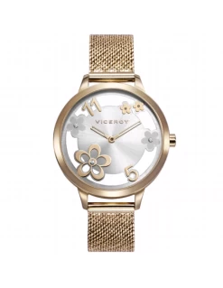471296-05 * Reloj Mujer Acero Ip Dorado Viceroy Esfera Plata