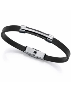 75402P01010 Pulsera Hombre Acero Viceroy Fashion Piel Negra