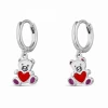 9113153 Pendientes Niña Plata Lucia Martin Aro Con Osito Con Corazón Esmaltado. -Tienda De Joyería De Moda 9113153 pendientes nina plata lucia martin aro con osito con corazon esmaltado
