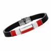 9121491 Pulsera Hombre Acero Piel Lucia Martin Bandera De Cantabria En Esmalte E Hilo