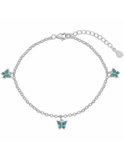 9123344 Pulsera Niña Plata Rodiada Lucia Martin Mariposas Esmaltadas