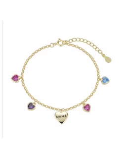 9123754 Pulsera Plata Chapada Lucia Martín Corazones Color Y Mama