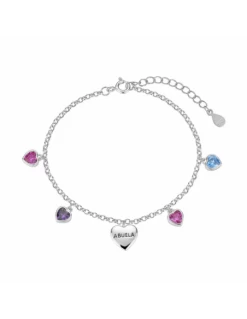 9123814 Pulsera Plata Rodiada Lucia Martín Corazones Color Y Abuela