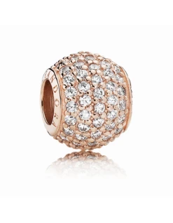 Pandora Abalorio De Plata Con Baño De Ooro Rosa. Circonita Pavé.