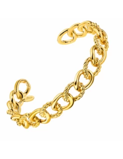 Brazalete Acero IP Dorado Lotus Style Barbada