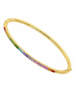 Brazalete Acero IP Dorado Lotus Style Circonitas Color