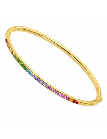 Brazalete Acero IP Dorado Lotus Style Circonitas Color 3 Brazalete Acero IP Dorado Lotus Style Circonitas Color