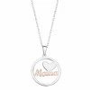 Colgante Lotus Silver "Mamá" Plata IP Oro.Corazón Con Cerco