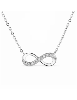 Colgante Plata De Ley Rodiada. Infinito Con Circonitas.20 Mm