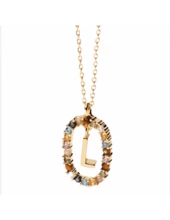 Collar Plata Bañada Oro PD Paola Letra L