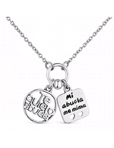 Collar Plata De Ley Abuela. Dos Colgantes. 3 Collar Plata De Ley Abuela. Dos Colgantes.