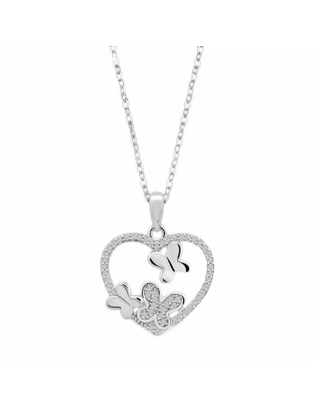 Collar Plata Lotus Silver Corazon Con Mariposa Circonitas 3 Collar Plata Lotus Silver Corazon Con Mariposa Circonitas