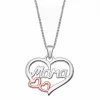 Collar Plata Lotus Silver Corazon Mamá IP Oro Rosa
