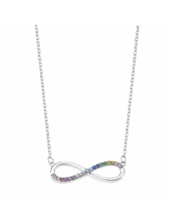 Collar Plata Lotus Silver Infinito.Circonitas Multicolor