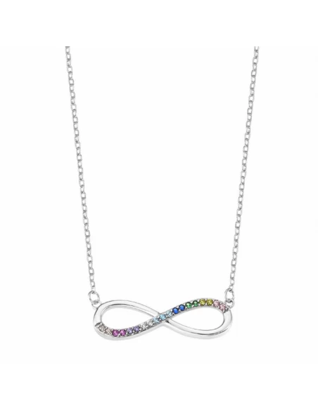 Collar Plata Lotus Silver Infinito.Circonitas Multicolor 3 Collar Plata Lotus Silver Infinito.Circonitas Multicolor