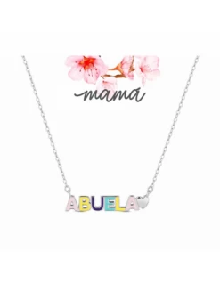 Collar Plata Rodiada Promojoya ABUELA En Esmalte Colores