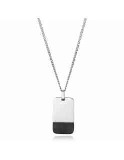 Collar Viceroy Fashion. Cadena De Acero Y Chapa De Acero Con La Parte Inferior IP Negro.