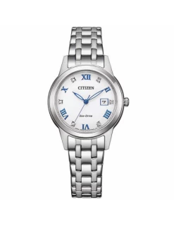FE1240-81A Reloj Mujer Acero Citizen Eco Drive Esfera Blanca