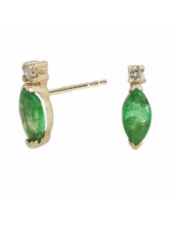 GEA-206-000-U Pendientes Oro Amarillo. Mujer. Esmeralda Y Diamantes.