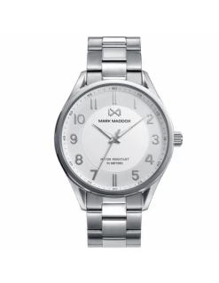 HM0104-05 * Reloj Hombre Acero Mark Maddox Esfera Blanca