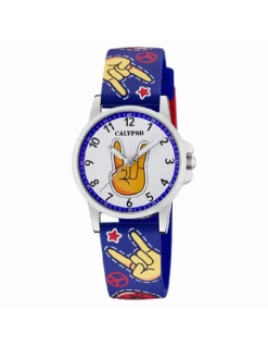 K5790/5 * Calypso Cadete. Acero. Correa Azul. Rock.