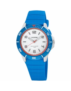 K5857/2 Reloj Hombre Calypso Esfera Blanca Correa Azul