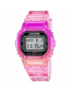 K5874/1 Reloj Unisex Calypso Digital Rosa Metalizado