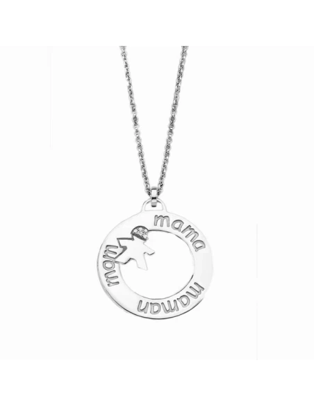 LP1582-1/5 * Collar Plata Lotus Silver Círculo Circonita Mamá 1 Niño 3 LP1582-1/5 * Collar Plata Lotus Silver Círculo Circonita Mamá 1 Niño