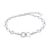 LP3093-2/1 Pulsera Plata Lotus Silver Corazones Circonitas