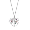 LP3199-1/1 Collar Plata Lotus Silver Corazon Arbol De La Vida Color