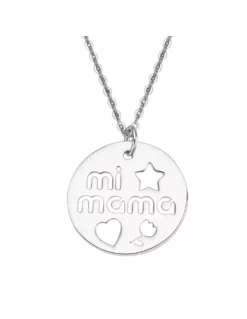 LP3232-1/1 * Collar Plata Lotus Silver Redondo " Mi Mama".