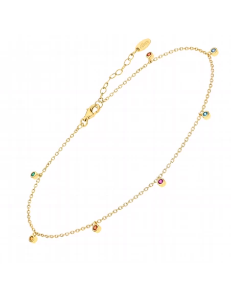 LP3245-8/2 * Tobillera Plata Dorada Lotus Silver Chatones Circonita Color 3 LP3245-8/2 * Tobillera Plata Dorada Lotus Silver Chatones Circonita Color