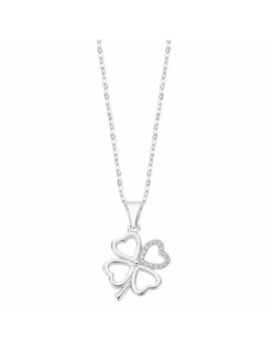 LP3305-1/1 Collar Plata Lotus Silver Trebol Circonitas